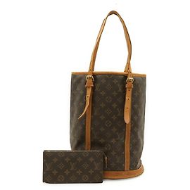 Louis Vuitton Monogram Bucket GM Shoulder Bag Tote Brown Monogram