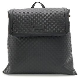 GUCCI Microguccissima Black Leather Backpack Black