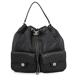 Chanel Matelassé Black Lambskin Backpack Black