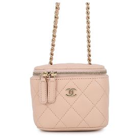 Chanel Matelassé Mini Vanity Case Beige