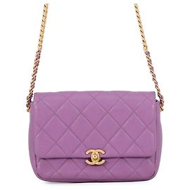 Borsa a Spalla Chanel Matelassé Chain Porpora