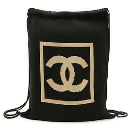 Chanel Sport Line Coco Mark Backpack Black Beige