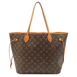 Louis Vuitton Monogram Neverfull MM Tote Bag Braun