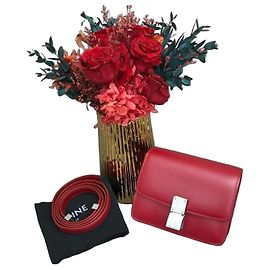 Céline Bolsa Box Celine Vermelho