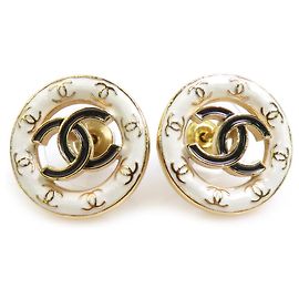 Orecchini a lobo Chanel Oro e Bianco Bianco D'oro