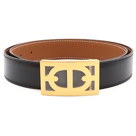 Hermès Cinturón reversible HERMES Chaine d'Ancre Castaño Negro