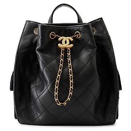 Chanel Matelassé Rucksack Schwarz Schwarz