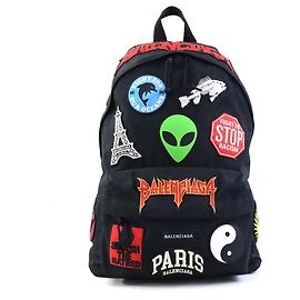 Balenciaga Nylon Backpack in Black Black