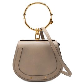 Bolsa tiracolo Nile em couro pequeno marrom Chloé Marrom Taupe