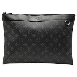 Pochette Louis Vuitton Black Monogram Eclipse Discovery GM Noir