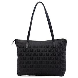 Fendi Zucchino Canvas Tote in Schwarz Schwarz
