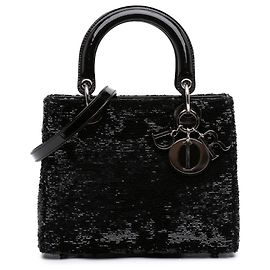 Lady Dior à sequins noir taille Medium de Dior Noir