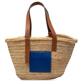 Panier cabas LOEWE Beige Medium en raphia Anagram Beige