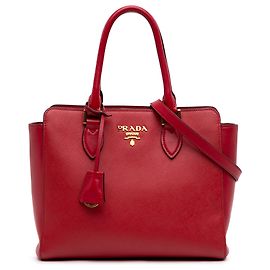 Sacote conversível Prada Red em Saffiano com acabamento em couro de vitelo macio Vermelho