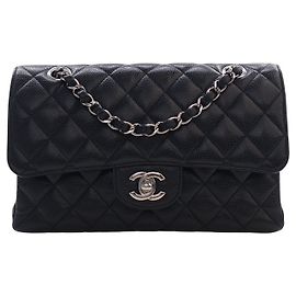 Chanel Black Small Classic Caviar Double Flap Noir