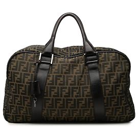 Fendi Brown Zucca Canvas Travel Bag Brown