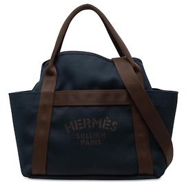 Hermès Blue Toile Sac de Pansage Grooming Bag Bleu Bleu Marine