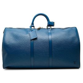 Louis Vuitton Blue Epi Keepall 55 Blue