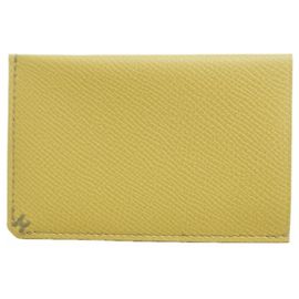 Tarjetero de piel Epsom Hermès Beige