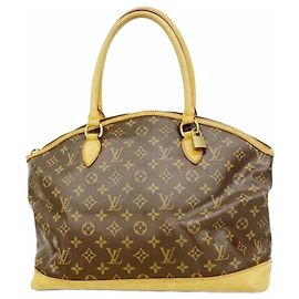 Louis Vuitton Monogram Lockit Horizontal Tote Bag Brown