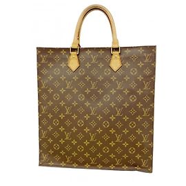 Louis Vuitton Monogram Sac Plat Tote Bag M51140 Braun Braun