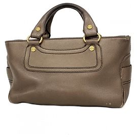 Céline Bolsa de mão em couro Celine Boogie Bag Marrom