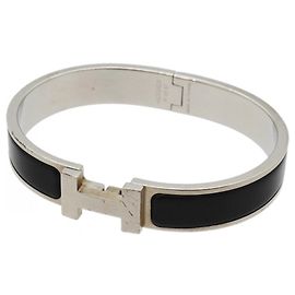 Hermès Hermes Clic Clac PM Metal Bangle Black Silvery