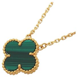 Collana Alhambra Van Cleef & Arpels in oro giallo 18K con malachite Verde