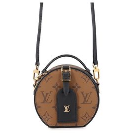 Bolso de hombro Louis Vuitton Monogram Reverse Mini Boite Chapeau Beige