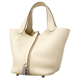 Hermès Bolsa Hermes Picotin Lock PM Branco