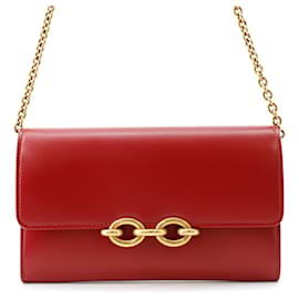 Portefeuille à bandoulière avec chaîne Yves Saint Laurent en rouge Rouge