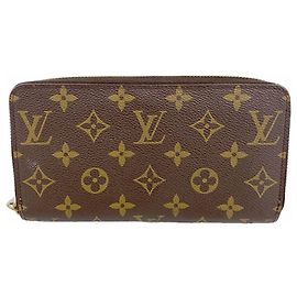 Cartera Zippy Monogram Marrón Louis Vuitton Castaño