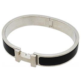 Hermès Bracciale Hermes Clic Clac PM Nero Argento