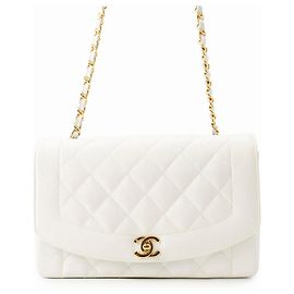 Bolsa de Alça Chanel White Matelassé Chain Branco