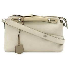 Fendi By The Way Leder Handtasche/Schultertasche Medium Weiß Beige Grau