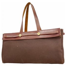 Hermès Sac Cabas Hermes Herback Cabas MM Marron