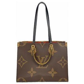 Sac cabas Louis Vuitton Monogram Giant Reverse OnTheGo MM Marron