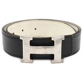 Hermès Cinto H com fivela H Hermes Preto Branco