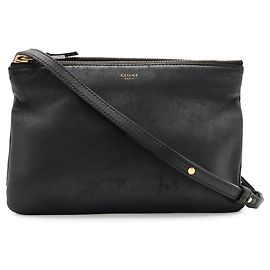 Céline Borsa a tracolla Trio Small in pelle nera Celine Nero