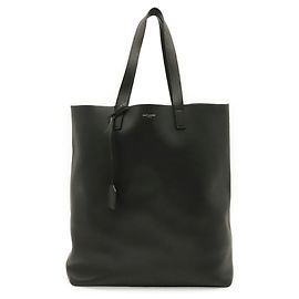 Yves Saint Laurent Black Leather Tote Bag Black