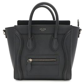 Céline Celine Luggage Nano Shopper Handbag Black
