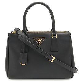 Prada Triangle Galleria Medium Handbag Black