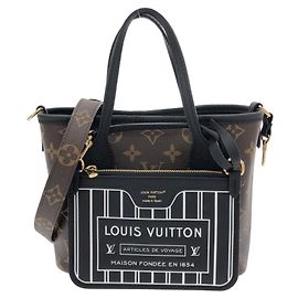 Louis Vuitton Monogram Neverfull Inside Out BB Handbag Brown Black