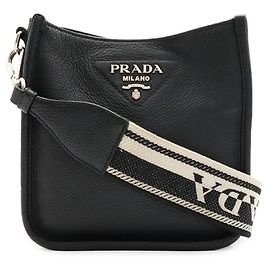 Mini borsa a tracolla Prada Vitello Daino Nero