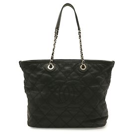 Borsa Tote Chanel Matelassé Coco Mark Chain Nero