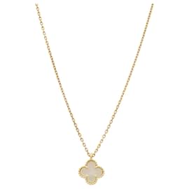 Pendentif Collier Sweet Alhambra en or jaune 18K de Van Cleef & Arpels Blanc Jaune
