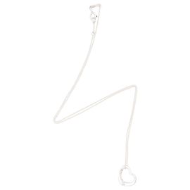 Colar Elsa Peretti em prata de lei com coração aberto 16mm da Tiffany & Co. Prata Metálico