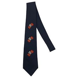 Autre Marque Corbata de seda Dominique France Roja Azul Azul marino