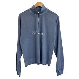 Autre Marque Whim Gazette GEMINI Long Sleeve Half Zip Pullover Blue