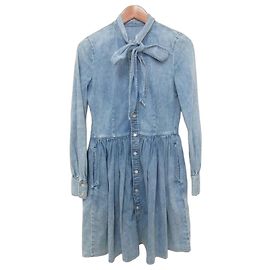 Autre Marque Vestido jeans com laço Dsquared2 Azul